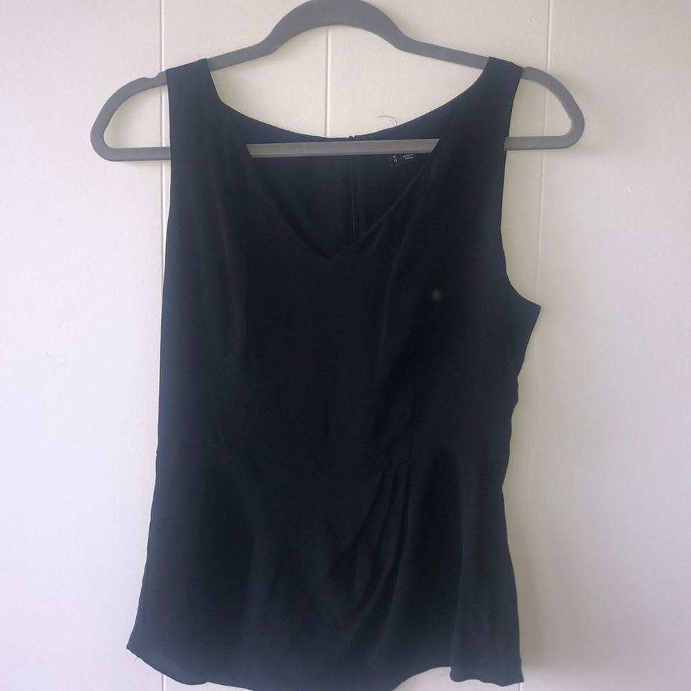 Theory black silk tank top